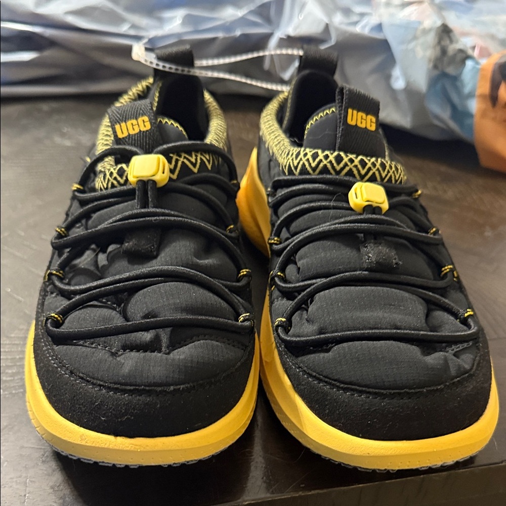 UGG Mens Black and Yellow Slip Ons